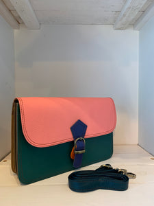Blanche Handbag - Teal/Pink