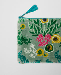 Medium Velvet Pouch - Swainston Green