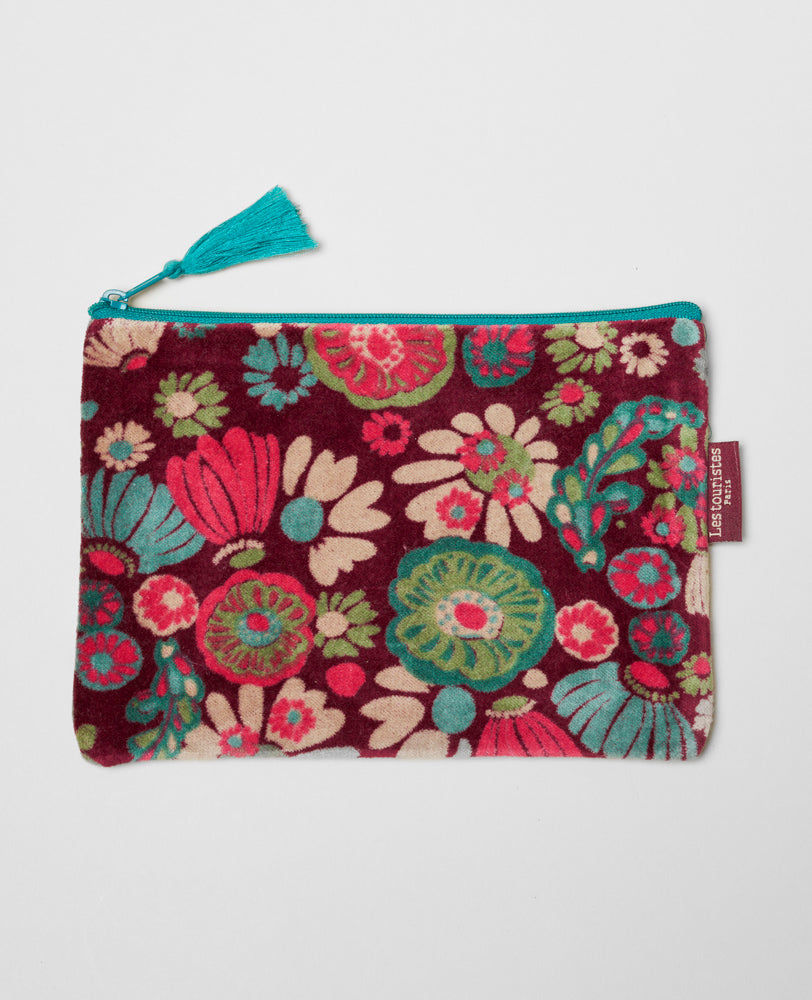 Medium Velvet Pouch - Molly Burgundy