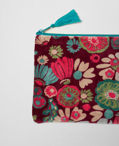 Medium Velvet Pouch - Molly Burgundy