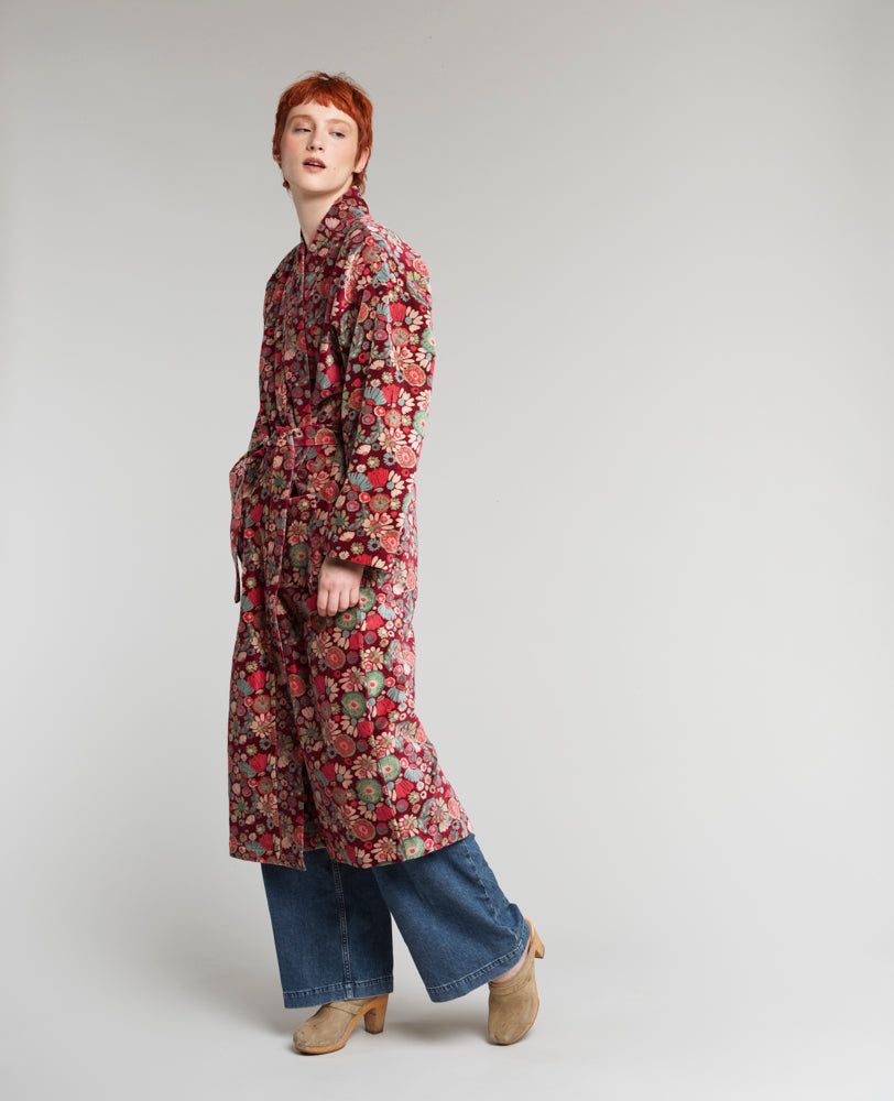 Velvet Jacket/Dressing Gown - Molly Burgundy