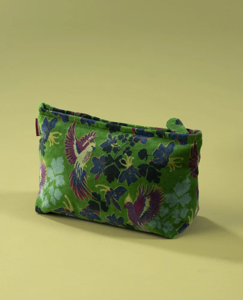 Velvet Wash Bag - Ancolie Vibrant Green