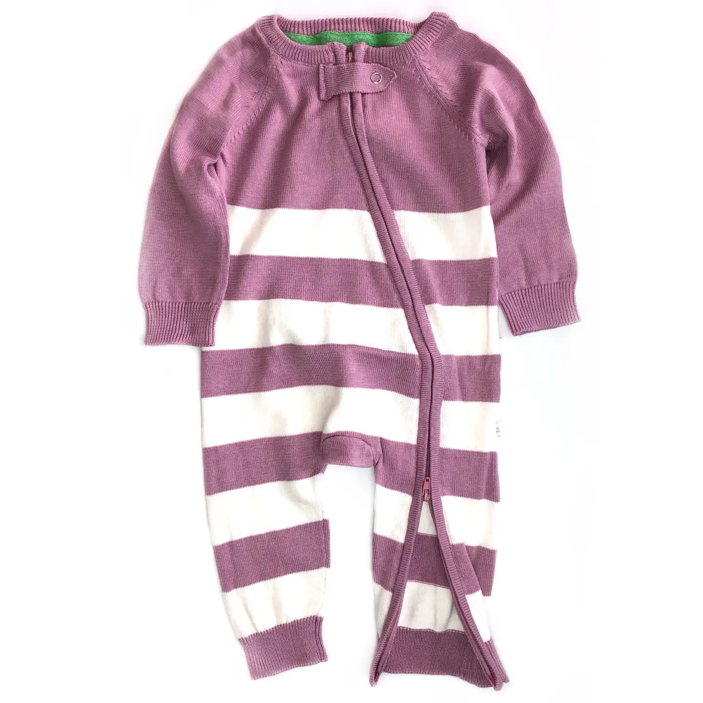 Knitted Romper - Plum Stripe