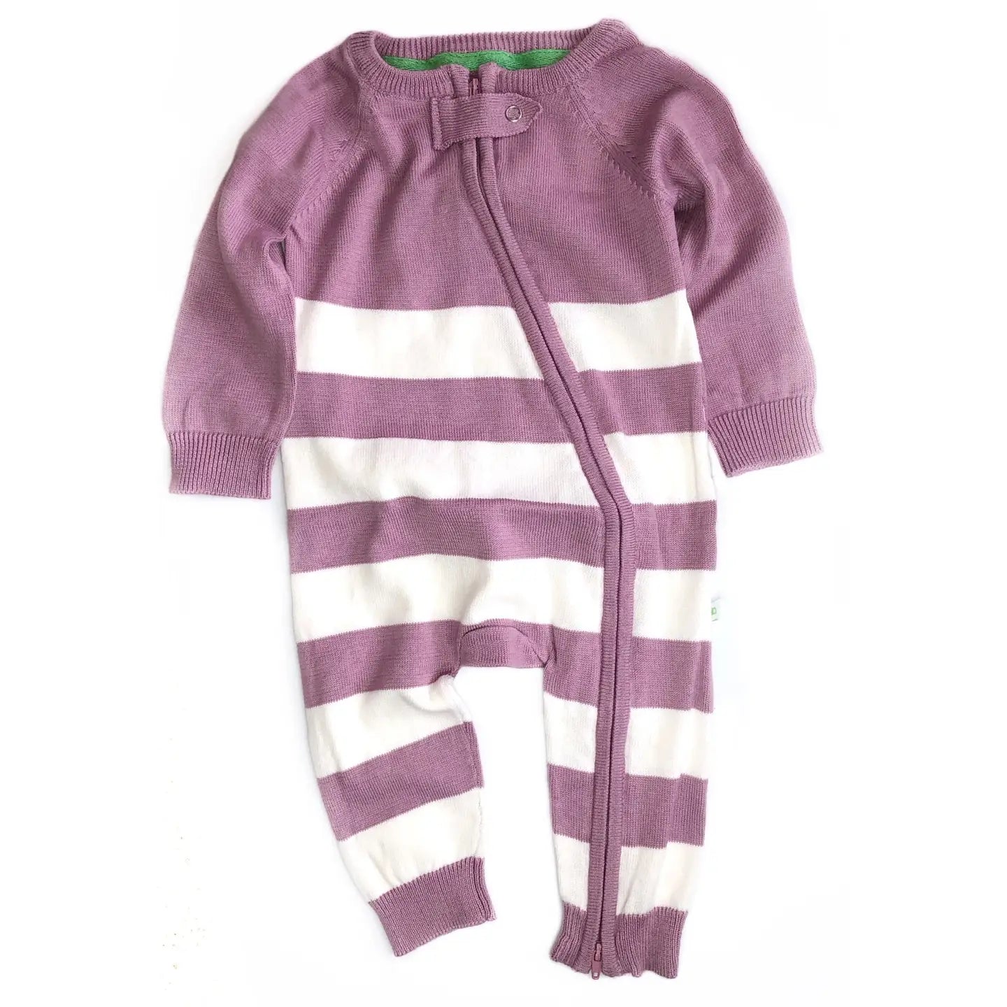 Knitted Romper - Plum Stripe