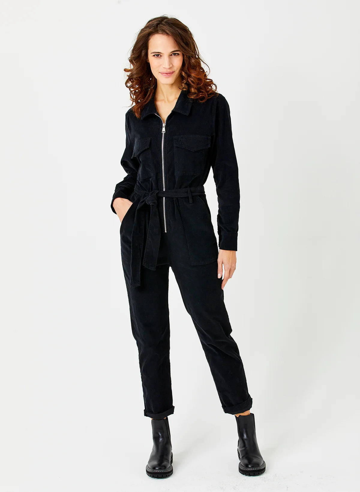 Zak Cord Jumpsuit - Black