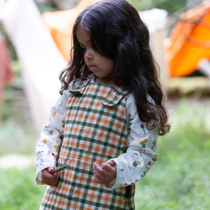 Reversible Pinafore Dress - Chive