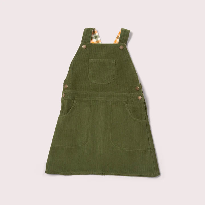Reversible Pinafore Dress - Chive