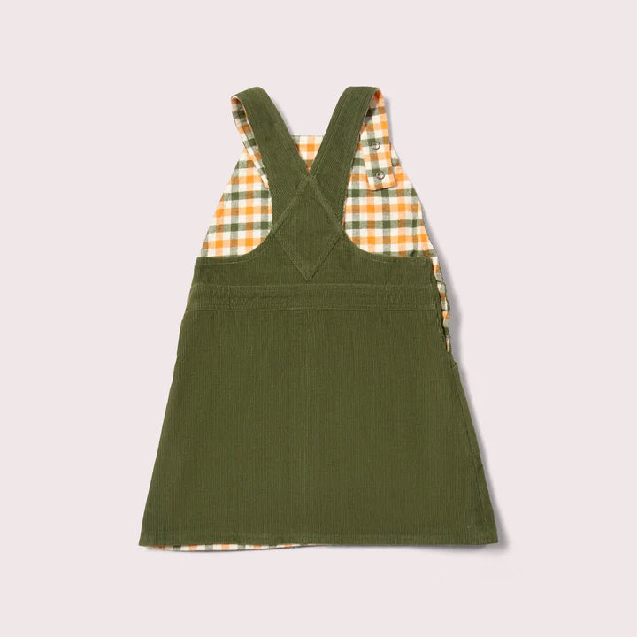 Reversible Pinafore Dress - Chive