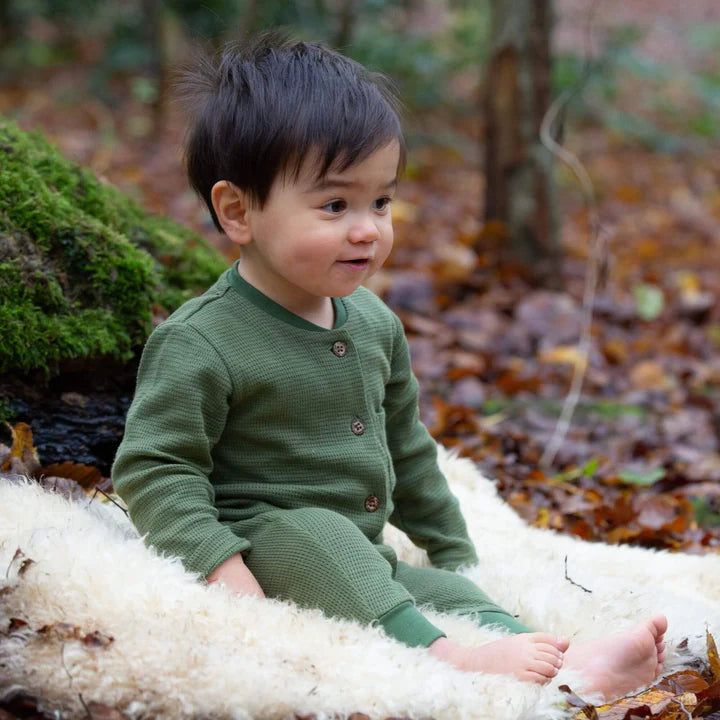 Waffle Playsuit - Chive