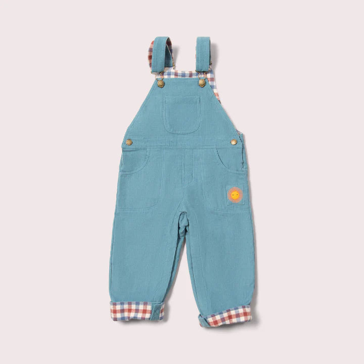 Corduroy Dungarees - Pale Blue