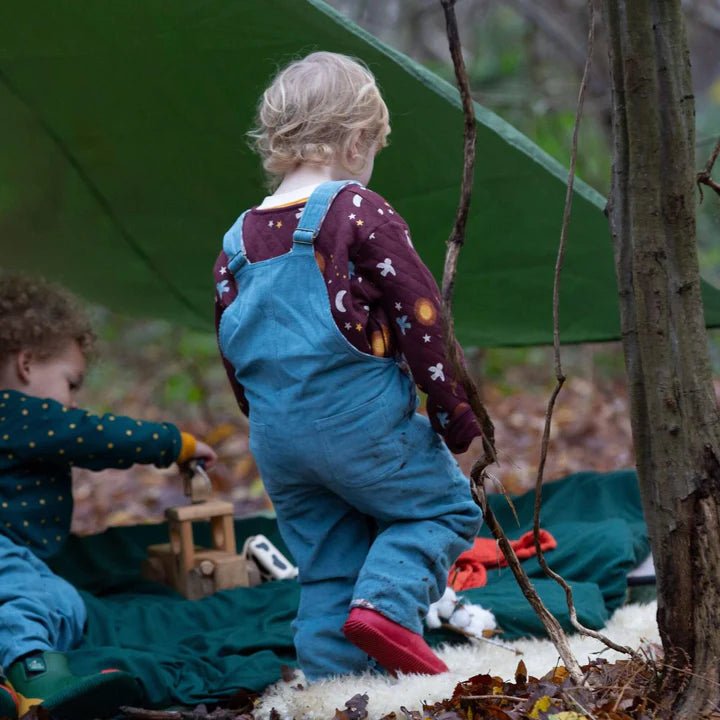 Corduroy Dungarees - Pale Blue