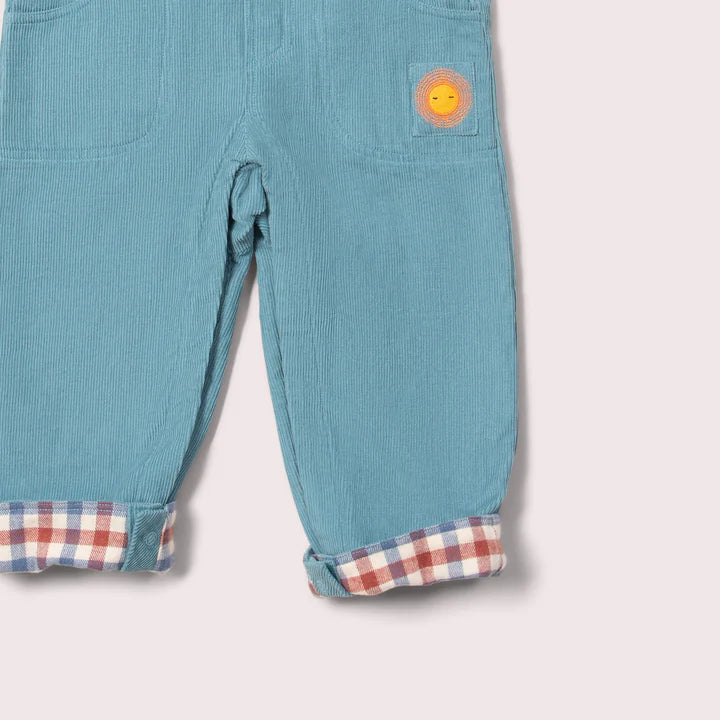 Corduroy Dungarees - Pale Blue