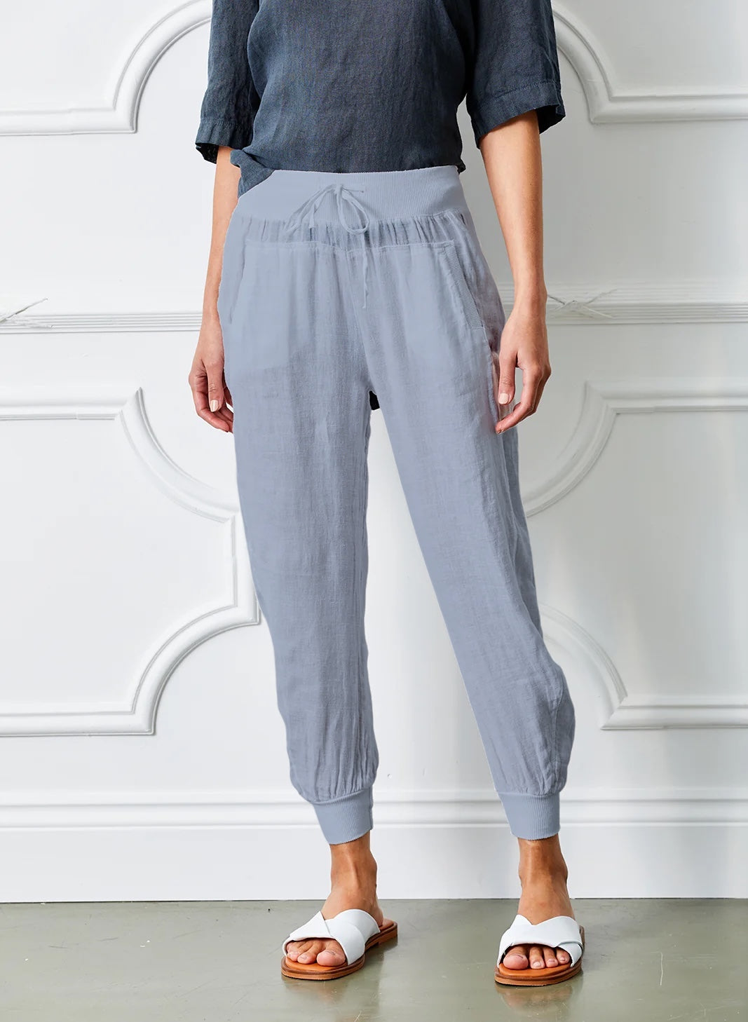 Linen Joggers - Urban Grey