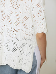 Crochet Knit Tunic - White