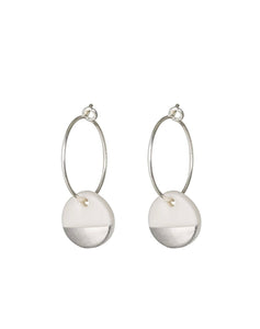 Porcelain Dipped Earrings - Silver